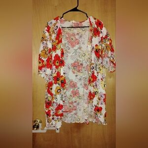Floral Sheer Kimono Cardigan